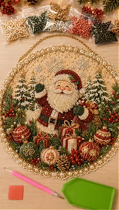 ✨ Les quatre saisons et les fêtes : kit de guirlande décorative en perles | Toile de luxe avec finition floconnée et perles résistantes aux rayures et aux décolorations – Décoration saisonnière à réaliser soi-même 💎