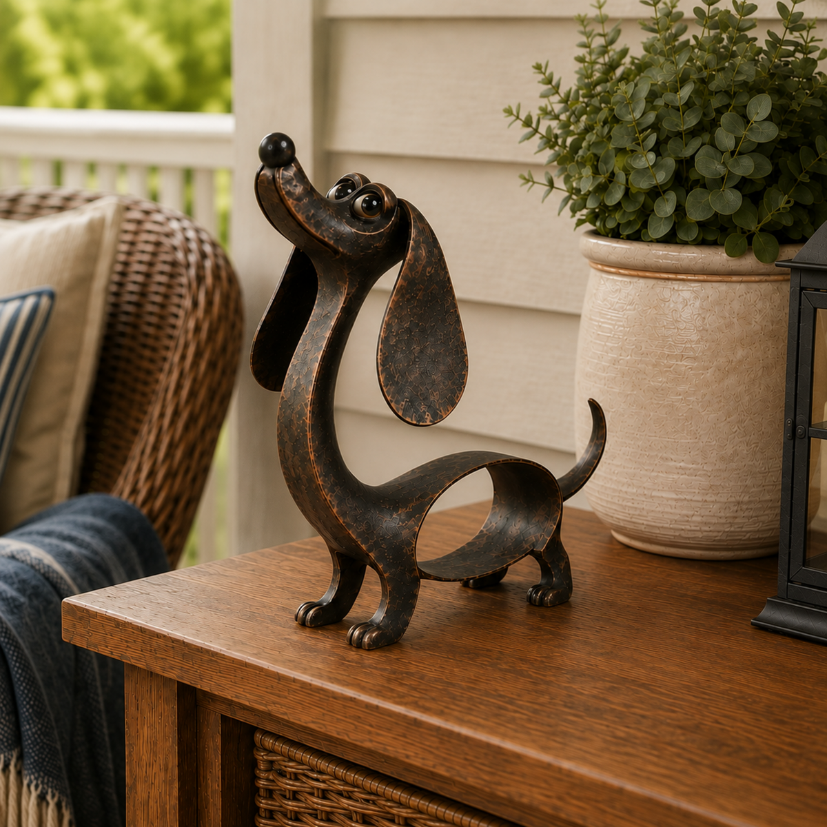 🐶✨ Sculpture antique en bronze représentant un teckel – Un charme intemporel pour tous les intérieurs !