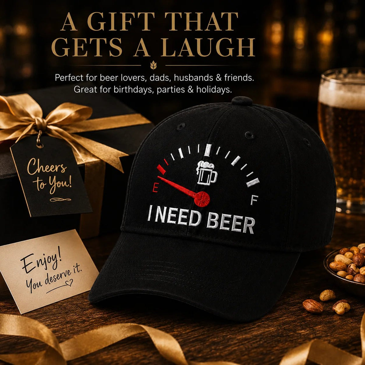 🔥DERNIER JOUR DE LA PROMOTION 50 % DE RÉDUCTION - 🍺 Casquette de baseball brodée « I NEED BEER » – Casquette commémorative unisexe🧢