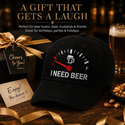 🔥DERNIER JOUR DE LA PROMOTION 50 % DE RÉDUCTION - 🍺 Casquette de baseball brodée « I NEED BEER » – Casquette commémorative unisexe🧢