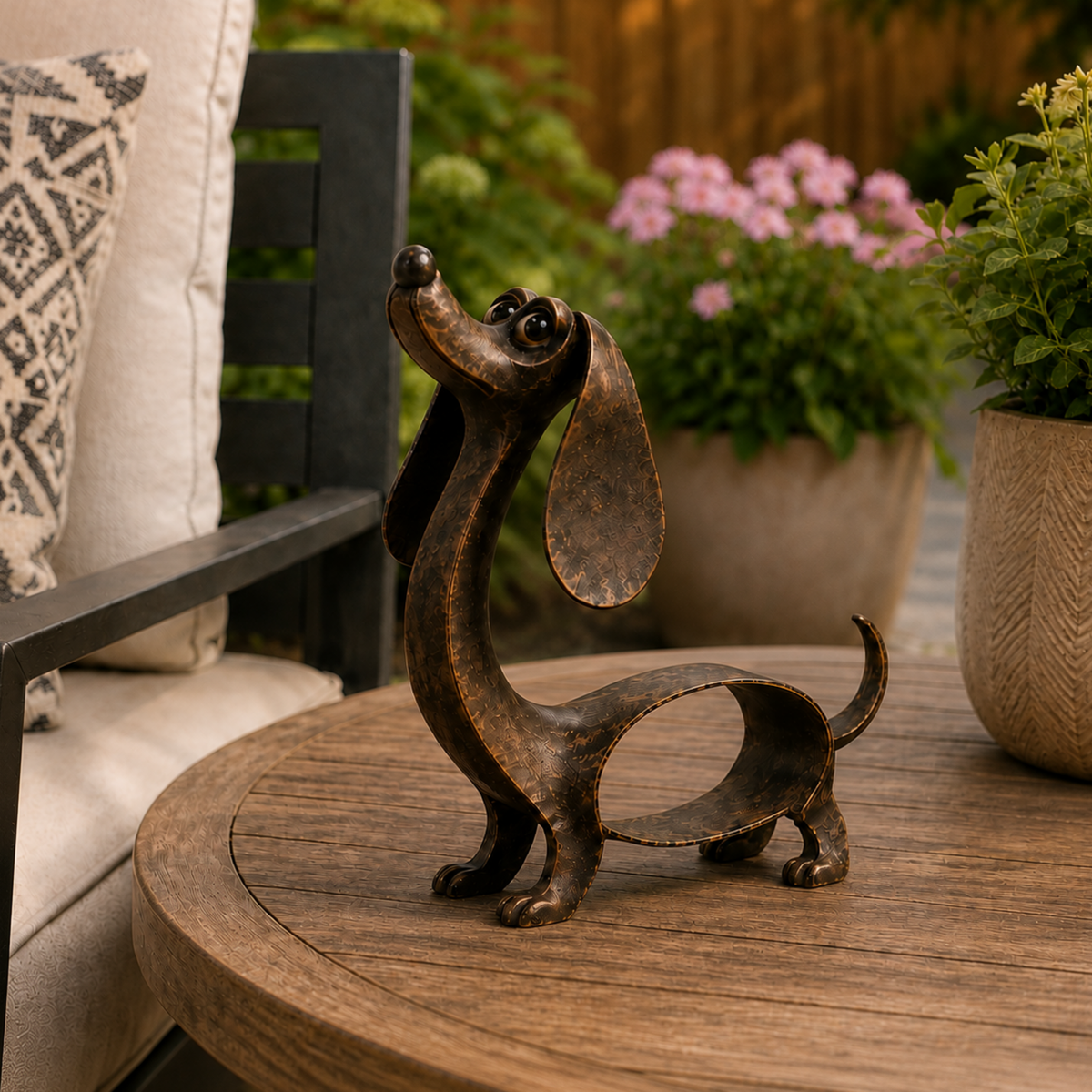 🐶✨ Sculpture antique en bronze représentant un teckel – Un charme intemporel pour tous les intérieurs !