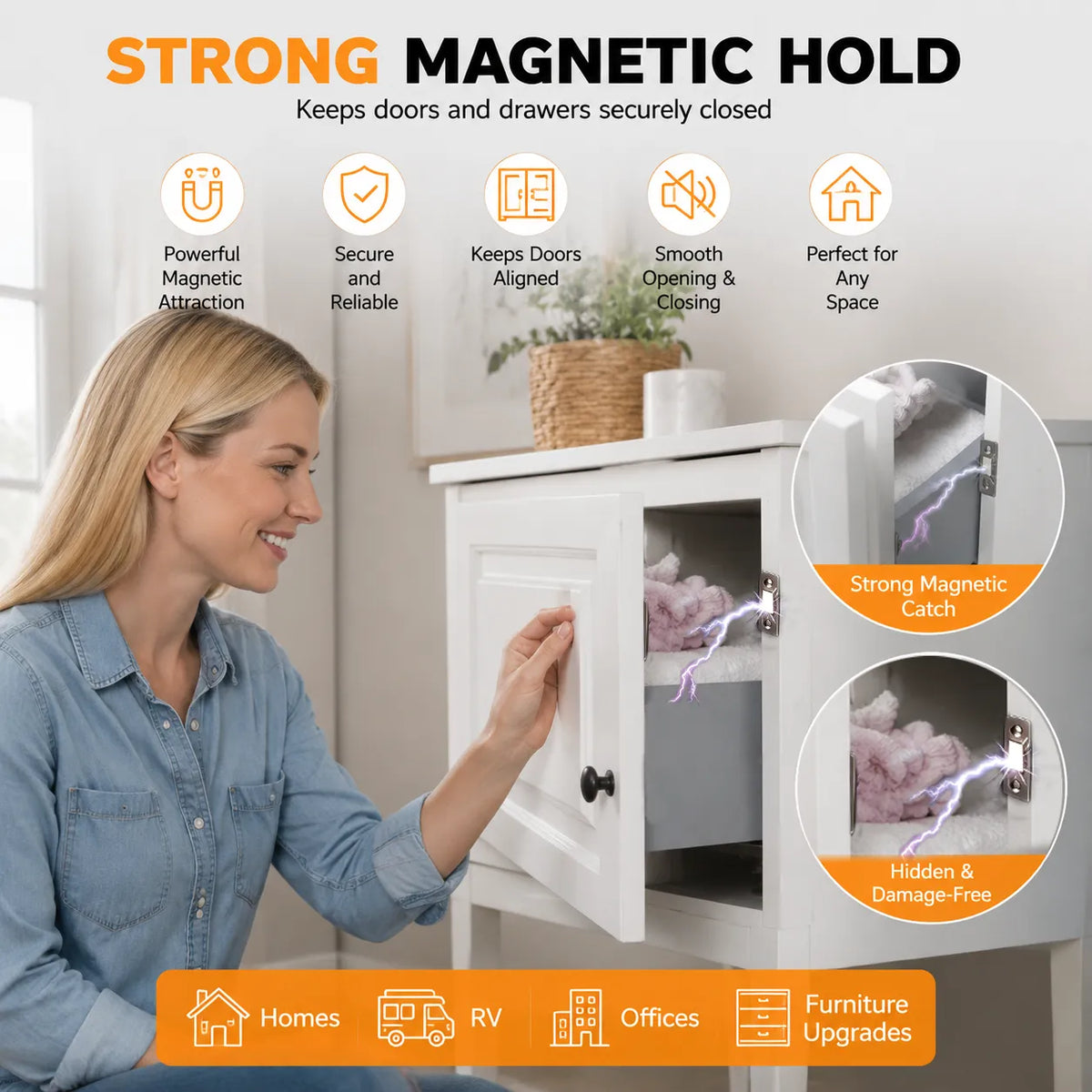 🧲✨ Fermeture magnétique pour porte – Astucieuse, résistante et invisible !