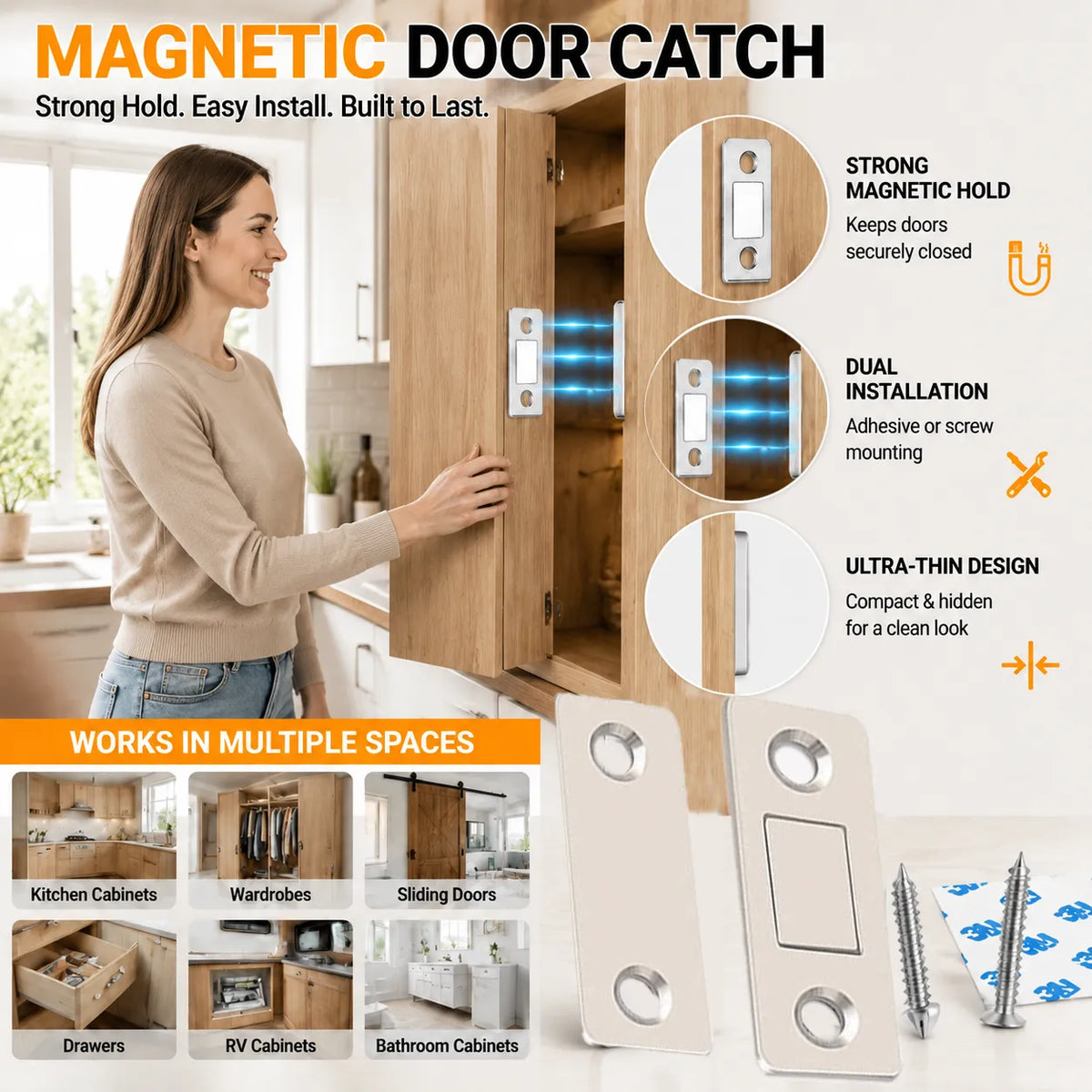 🧲✨ Fermeture magnétique pour porte – Astucieuse, résistante et invisible !