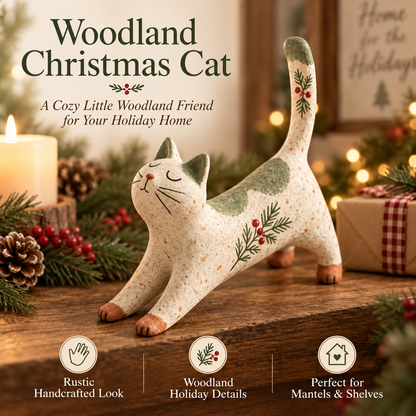 🐈🎄 Chaton de Noël de la forêt – un petit compagnon forestier très sympathique pour votre maison de vacances