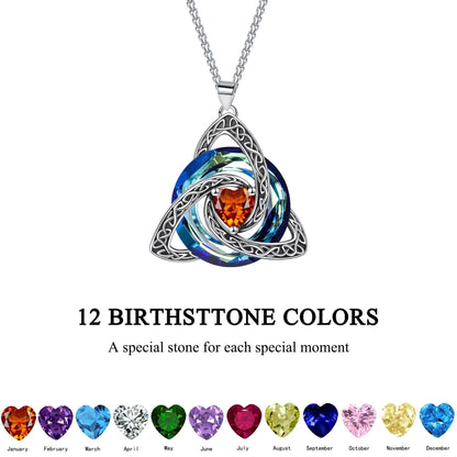 ✨Collier avec nœud celtique de la Trinité et pierre de naissance – Un symbole chargé de sens, représentant l'amour et le lien ❤️