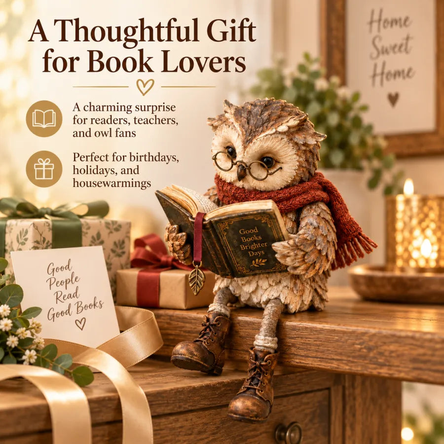 🦉 📚 Décoration Chouette qui lit – Pour tous les coins lecture douillets