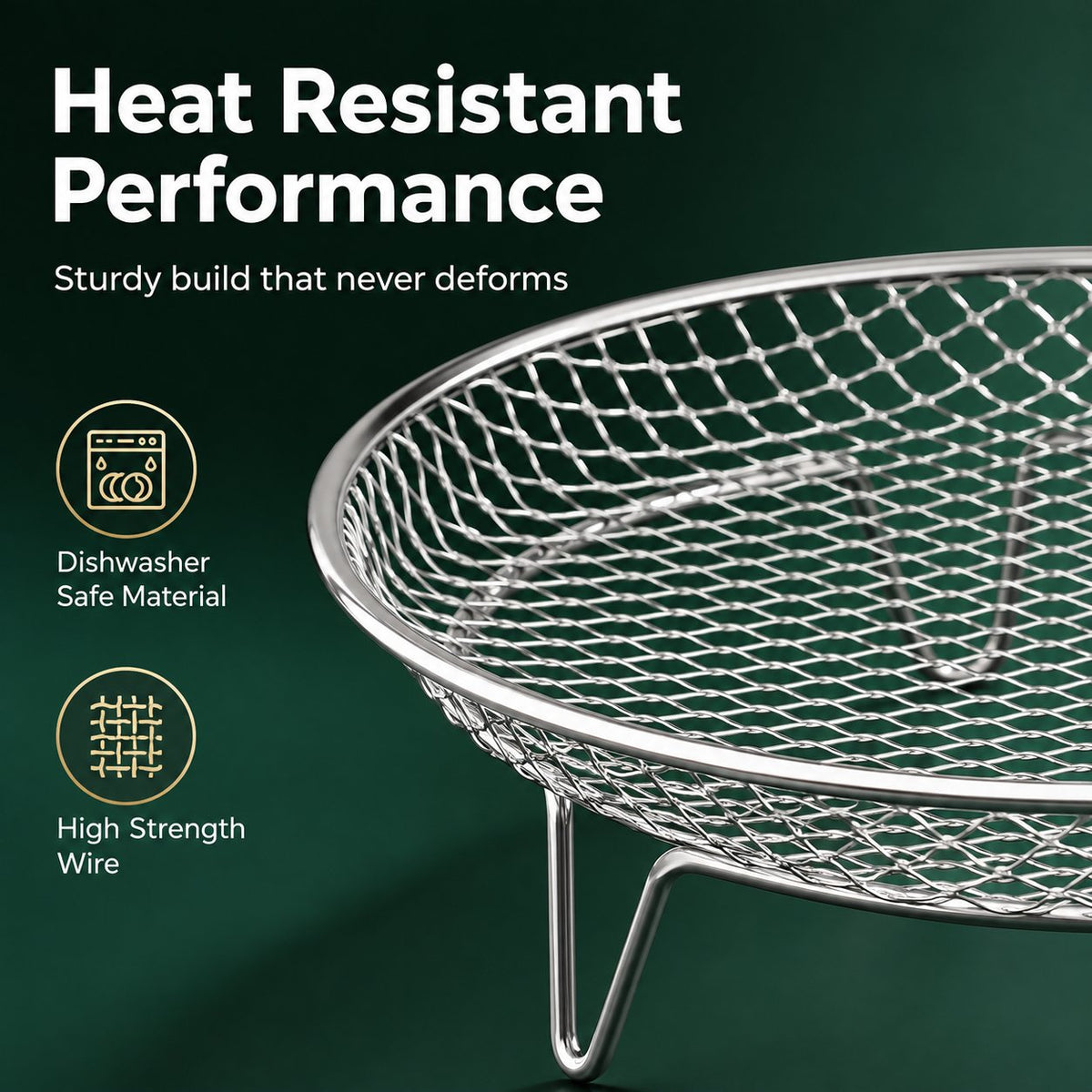 🔥🥘 Grille en acier inoxydable pour friteuse à air chaud – Croustillant sans effort