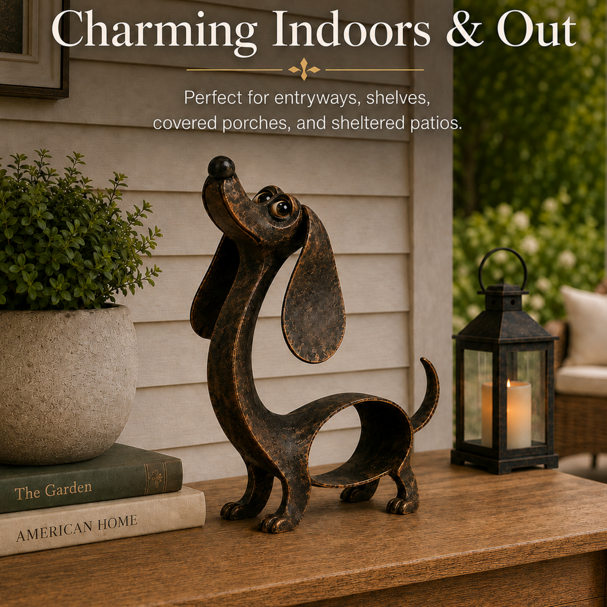 🐶✨ Sculpture antique en bronze représentant un teckel – Un charme intemporel pour tous les intérieurs !