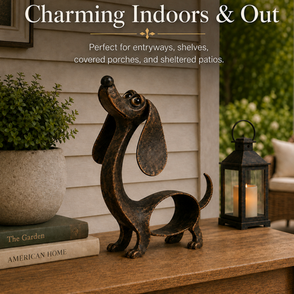 🐶✨ Sculpture antique en bronze représentant un teckel – Un charme intemporel pour tous les intérieurs !