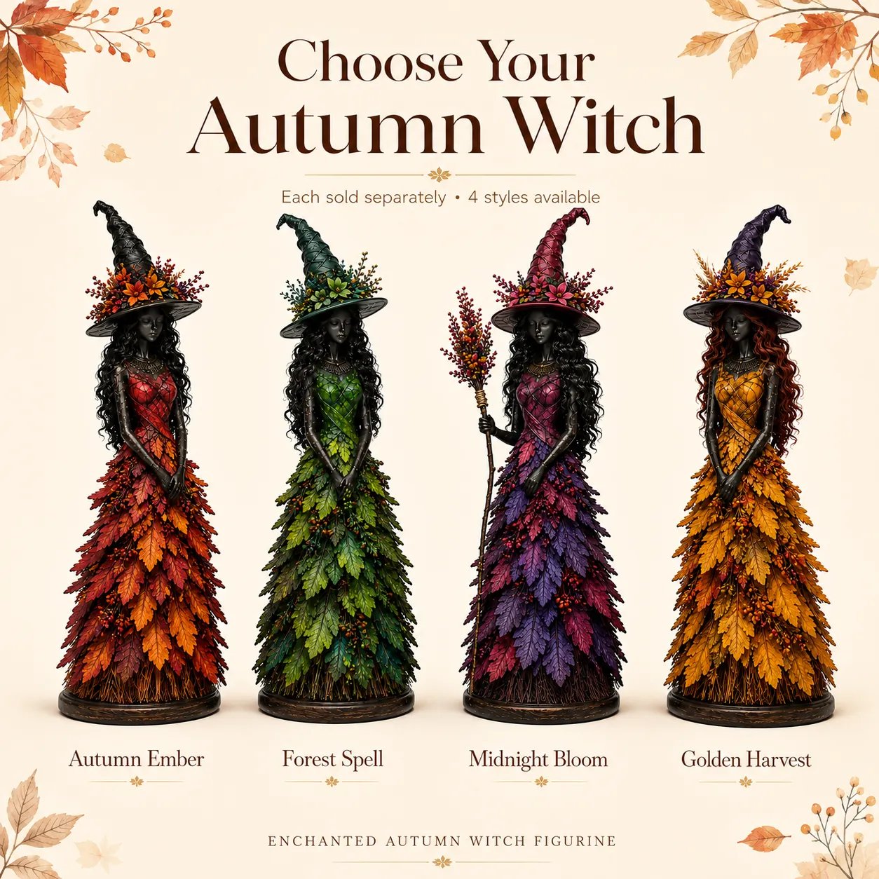 🔥🧙Une figurine d'sorcière d'automne envoûtante (✨Édition limitée 2026)