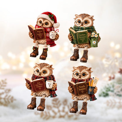 🦉📚 Décoration Chouette qui lit  – Une touche chaleureuse pour tous les lecteurs ! ✨