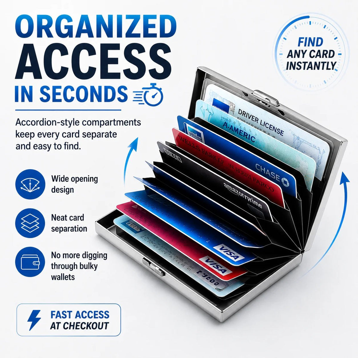 ✨💳 Porte-cartes RFID en métal – Design compact, rangement astucieux 🔐