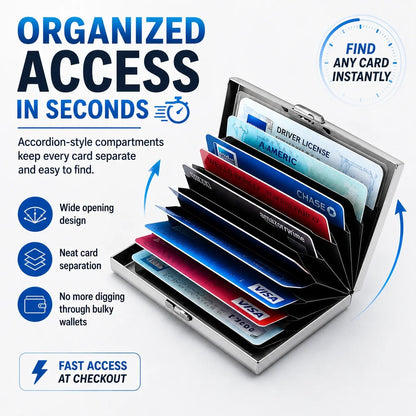 ✨💳 Porte-cartes RFID en métal – Design compact, rangement astucieux 🔐