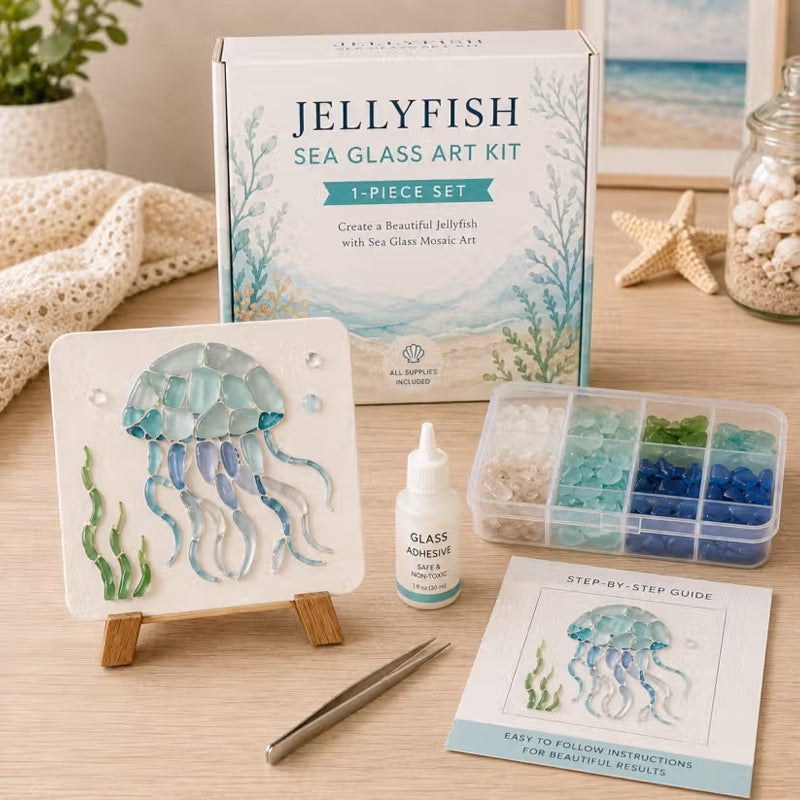 🎨🌊 Zeeglas Kunstset – Maak een Prachtig Mozaïekmeesterwerk ✨🖼️