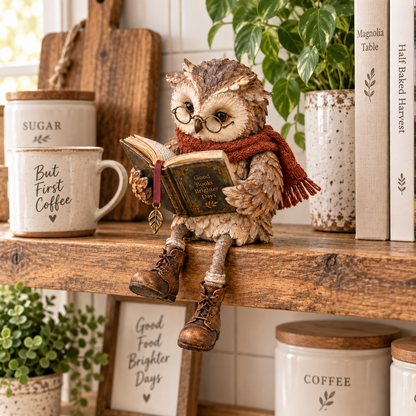 🦉 📚 Décoration Chouette qui lit – Pour tous les coins lecture douillets