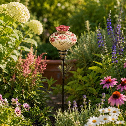 🐦🌸 Mangeoire à colibris en céramique en forme de fleur – Une ambiance de jardin romantique avec une touche vintage ! ✨