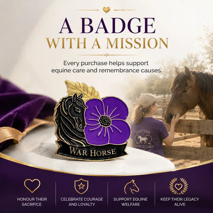 🐴 Broche en forme de pavot violet en mémoire d'un cheval 💜