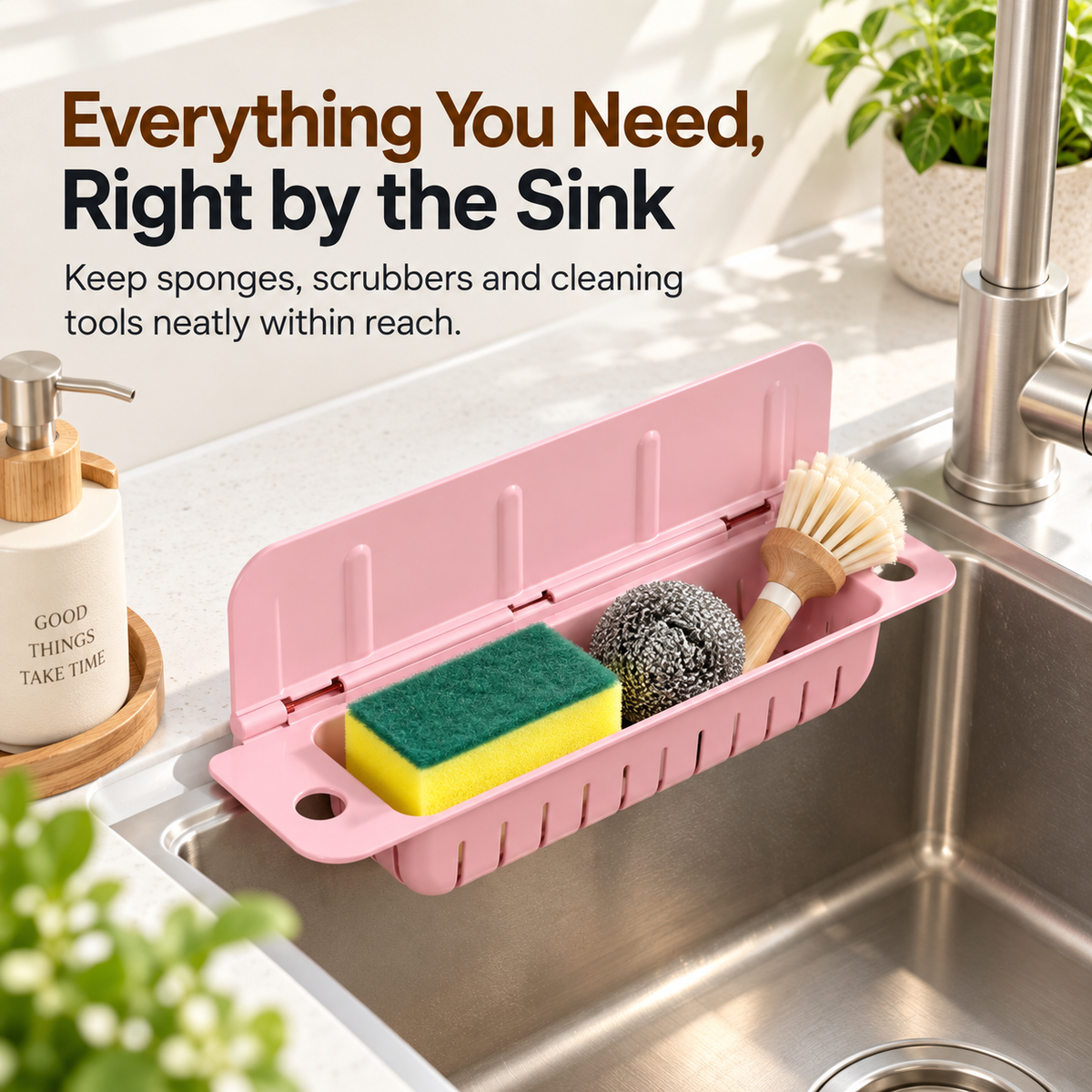💦 Protection anti-éclaboussures pliable et support de rangement pour le lavabo