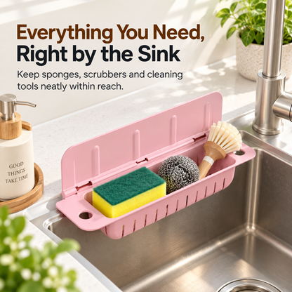 💦 Protection anti-éclaboussures pliable et support de rangement pour le lavabo