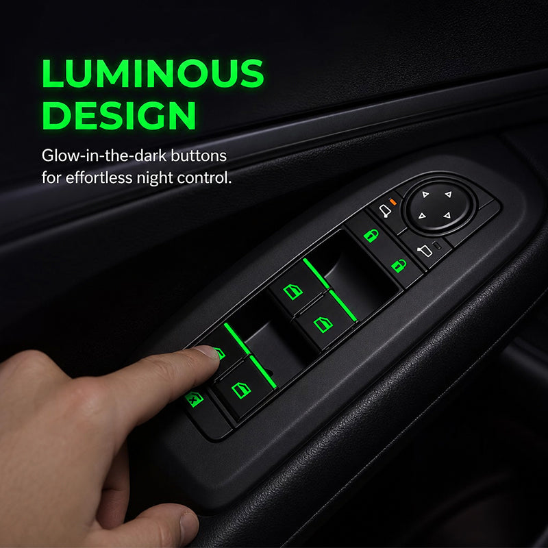 🚗✨ Autocollants lumineux pour commutateurs de vitres de voiture – Autocollants colorés et phosphorescents pour boutons d'avertissement 🌈🌙