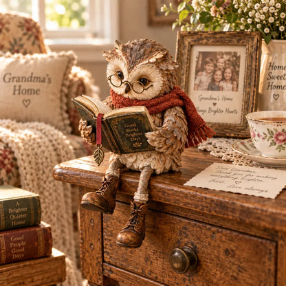 🦉 📚 Décoration Chouette qui lit – Pour tous les coins lecture douillets