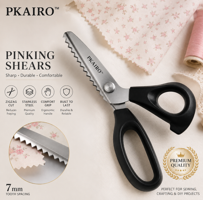 ✂️ Ciseaux crantés professionnels en acier inoxydable de 9,1" - ✨ Ciseaux à lame en zigzag tranchante, anti-effilochage, pour la couture et les loisirs créatifs
