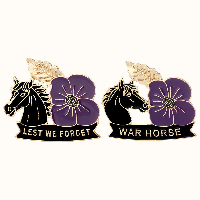 🐴 Broche en forme de pavot violet en mémoire d'un cheval 💜
