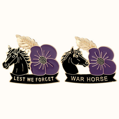 🐴 Broche en forme de pavot violet en mémoire d'un cheval 💜