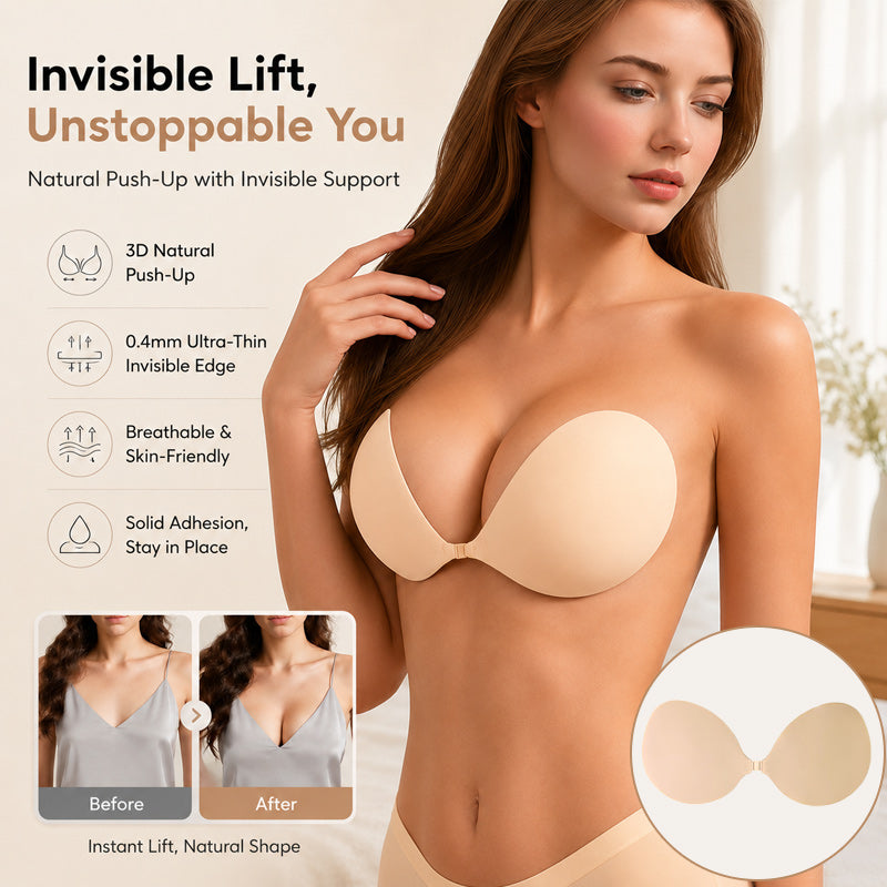 💖 Coussinets de soutien-gorge rehaussants en silicone 3D – Rehaussement invisible et maintien parfait ! ✨👗
