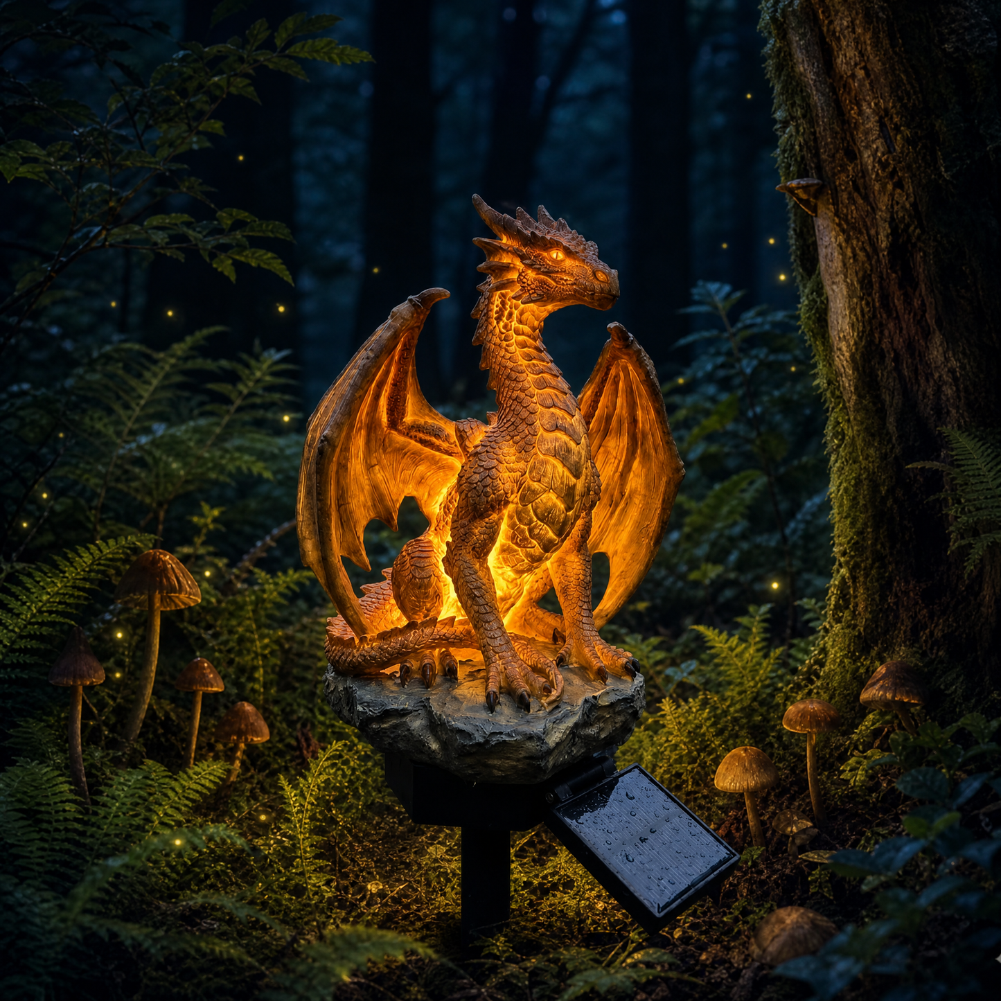 🏰 Lampe de jardin solaire « Dragon Legacy » : décoration mythique d'extérieur haut de gamme « Golden Ember » ! 🌅