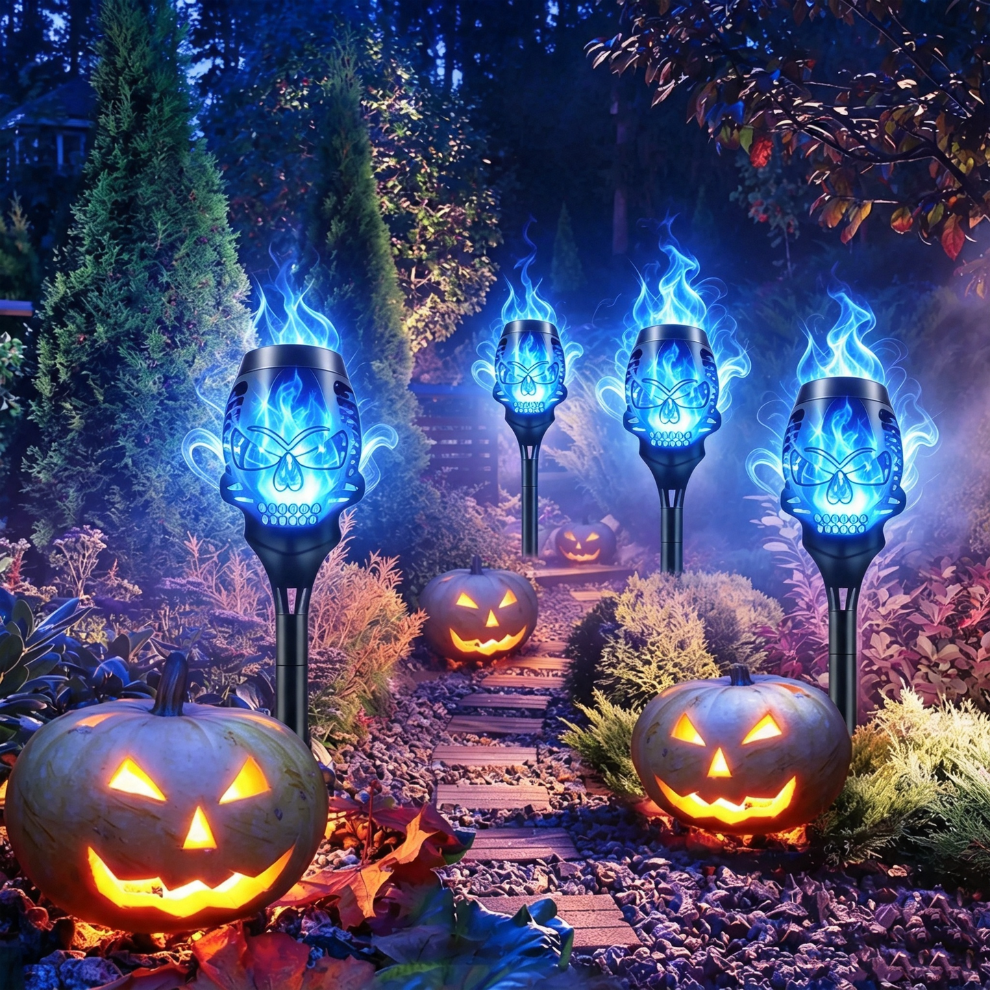 🔥Réduction pour réservation anticipée d'Halloween : 50 % DE RÉDUCTION🔥Lumière de fée en forme de crâne à énergie solaire pour Halloween💀
