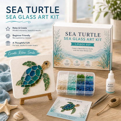 🎨🌊 Zeeglas Kunstset – Maak een Prachtig Mozaïekmeesterwerk ✨🖼️