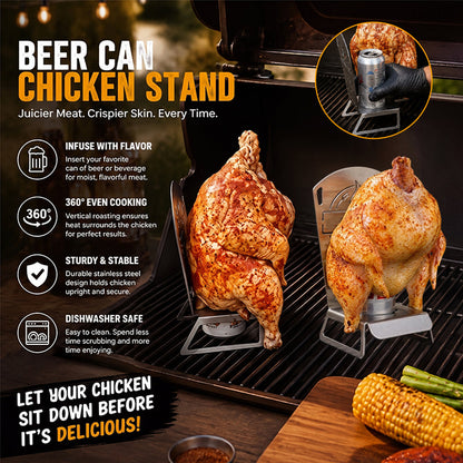 🍗 Le support à poulet ultime en canette de bière – Un poulet juteux et une peau croustillante ! 🍺🔥