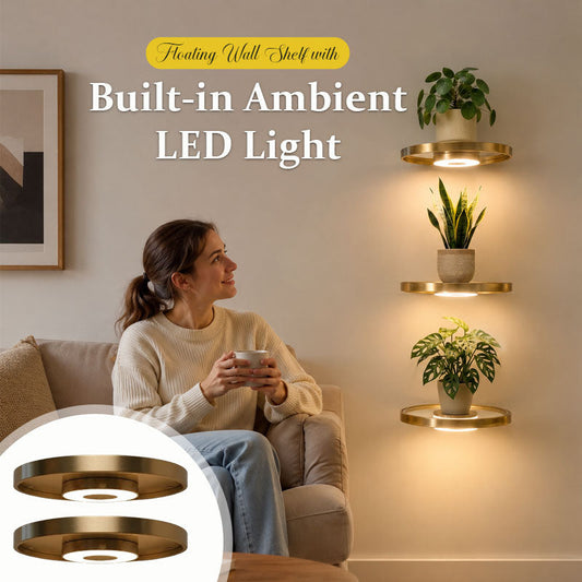 💡 Étagère flottante LED 2-en-1 ultime : décoration murale géométrique et veilleuse d'ambiance douce ! 🌿