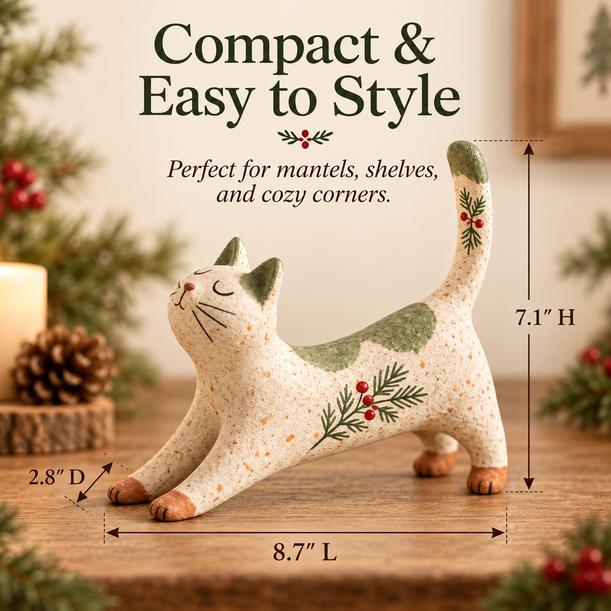 🐈🎄 Chaton de Noël de la forêt – un petit compagnon forestier très sympathique pour votre maison de vacances