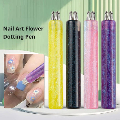 💅🌸 Stylo à pois 5 points pour les ongles – Créez des fleurs parfaites en une seule pression ! ✨💖