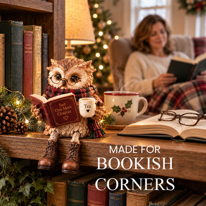 🦉📚 Décoration Chouette qui lit  – Une touche chaleureuse pour tous les lecteurs ! ✨