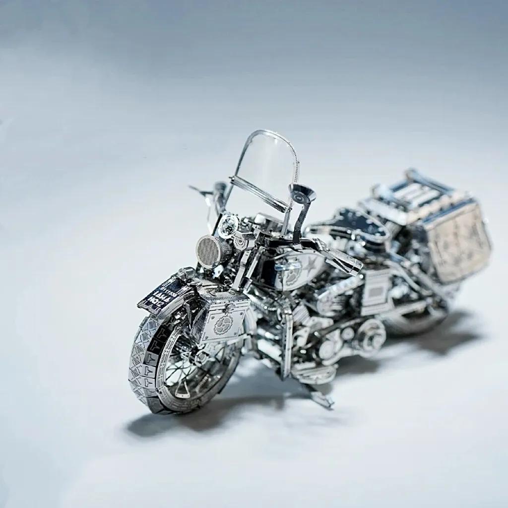🔥OFFRE SPÉCIALE🔥Puzzle de montage 3D en métal argenté représentant une moto