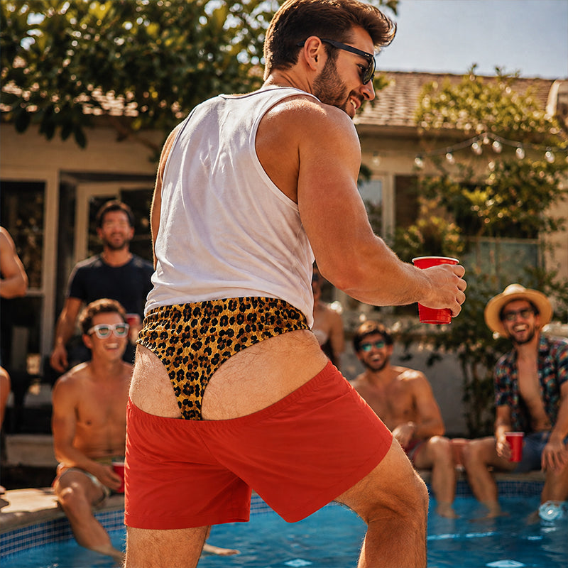 🩳 Short de plage pour homme à imprimé léopard
