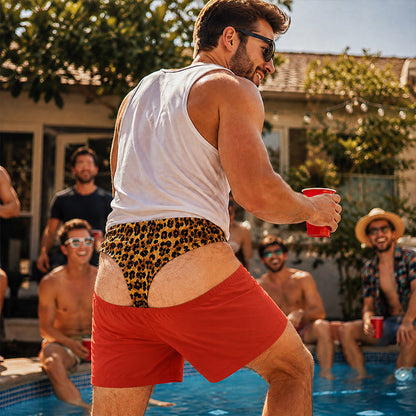 🩳 Short de plage pour homme à imprimé léopard