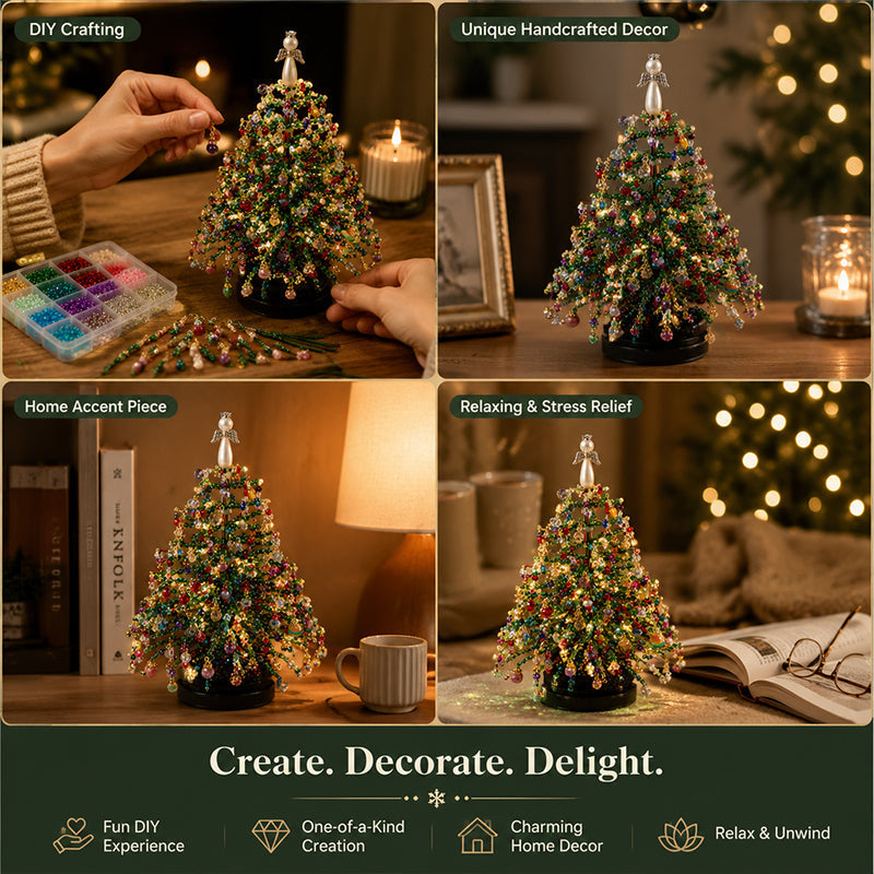 🎄 Kit de bricolage pour sapin de Noël en perles – Créez votre propre décoration de Noël scintillante ! ✨🎁