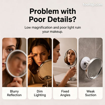 ⏳🔥50 % DE RÉDUCTION POUR UNE DURÉE LIMITÉE ! ⏰💄Miroir de maquillage LED avec grossissement 10x, miroir éclairé à ventouse pour les soins de la peau et le maquillage💄