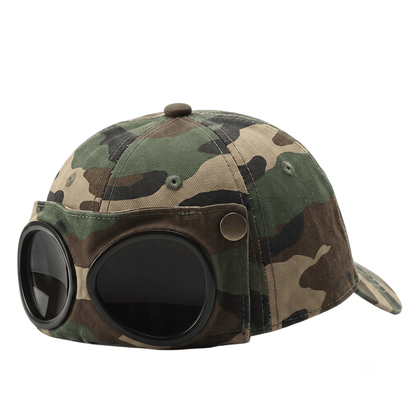 🤣 Casquette de Baseball Style Aviateur — Design Unique avec Panneaux Lunettes & Détails Vintage ! 🧢✨