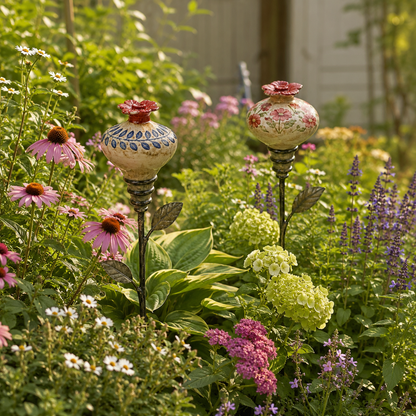 🐦🌸 Mangeoire à colibris en céramique en forme de fleur – Une ambiance de jardin romantique avec une touche vintage ! ✨