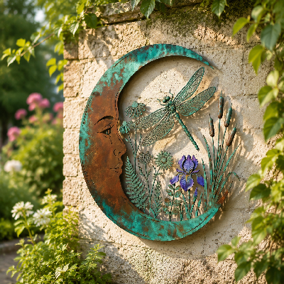 🌜️Décoration murale avec un croissant de lune et une abeille🐝