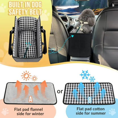 🔥SOLDES 2026 : 50 % DE RÉDUCTION – Siège auto indispensable pour chiens, à installer sur la console centrale – Siège rehausseur pour petits animaux de compagnie qui apaise leur anxiété🐶🚗