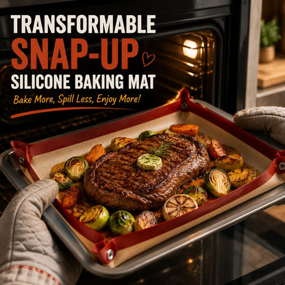 🍕🔥 Tapis de cuisson en silicone modulable – Passez d'un tapis de cuisson à un panier de cuisson en quelques secondes ! ✨