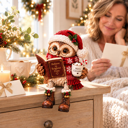 🦉📚 Décoration Chouette qui lit  – Une touche chaleureuse pour tous les lecteurs ! ✨