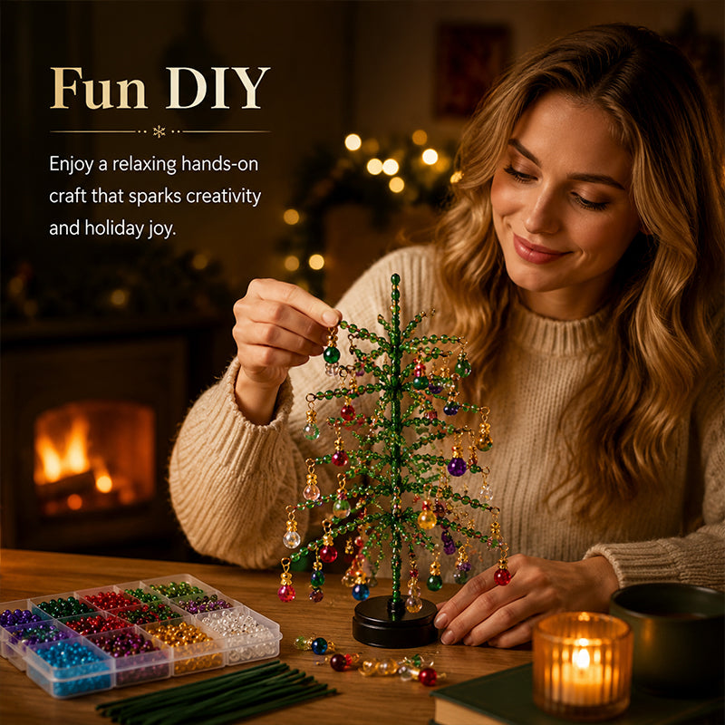 🎄 Kit de bricolage pour sapin de Noël en perles – Créez votre propre décoration de Noël scintillante ! ✨🎁