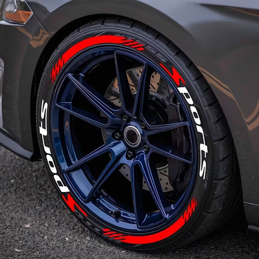 🏎️ Lot de 4 autocollants 3D en forme de lettres pour pneus : autocollants universels imperméables pour flancs de roues ! 🔥